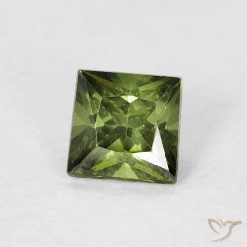 0.38ct Medium Dark-Green Sapphire, Square, 3.8x3.8 mm