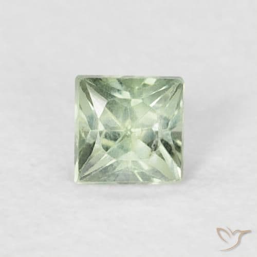 0.21ct Natural Light Sage Green Sapphire, Square, 3x3 mm