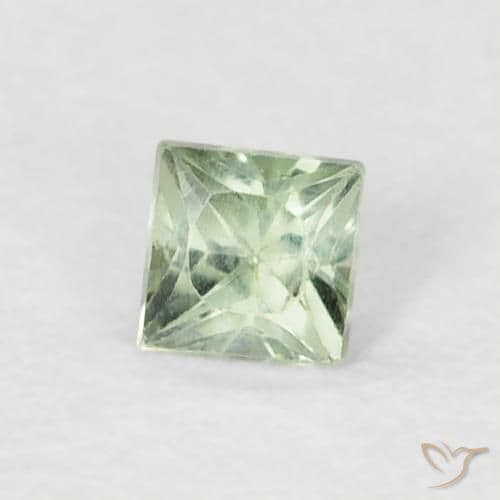 0.21ct Natural Light Sage Green Sapphire, Square, 3x3 mm
