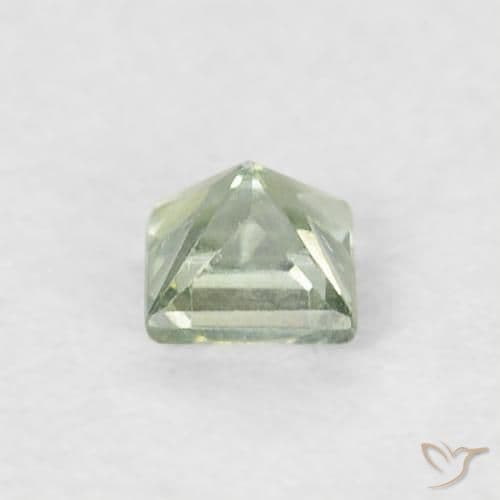 0.21ct Natural Light Sage Green Sapphire, Square, 3x3 mm