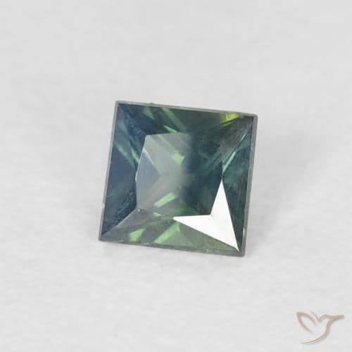 0.28ct Natural Medium Green Sapphire, Square, 3.5x3.5 mm
