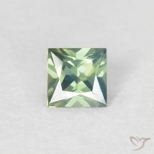 0.27ct Medium Light Green Sapphire, Square, 3.5x3.5 mm