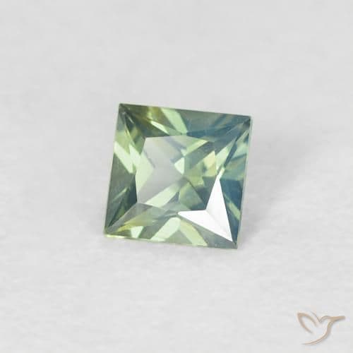 0.27ct Medium Light Green Sapphire, Square, 3.5x3.5 mm