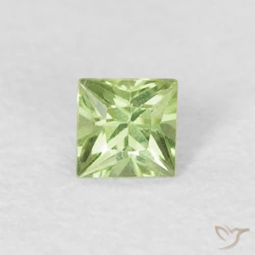 0.19ct Natural Light Lively Green Sapphire, Square, 3x3 mm