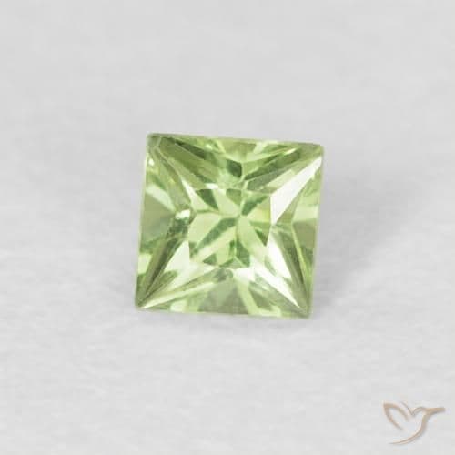 0.19ct Natural Light Lively Green Sapphire, Square, 3x3 mm