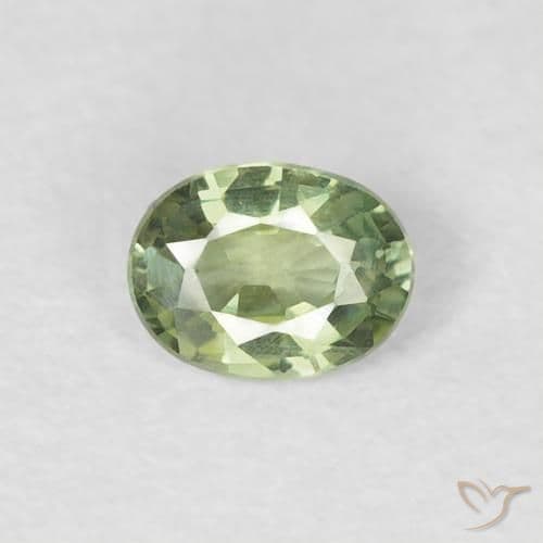 0.27ct Yellowish Green Sapphire, Oval Cut, 4.5x3.4 mm