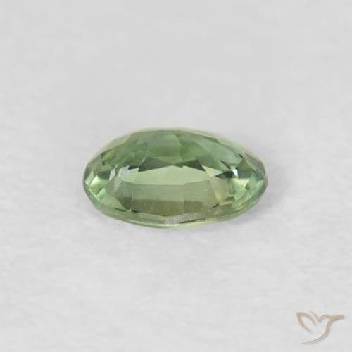 0.27ct Yellowish Green Sapphire, Oval Cut, 4.5x3.4 mm