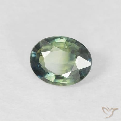 0.30ct Medium Blue Green Sapphire, Oval Cut, 4.6x3.7 mm