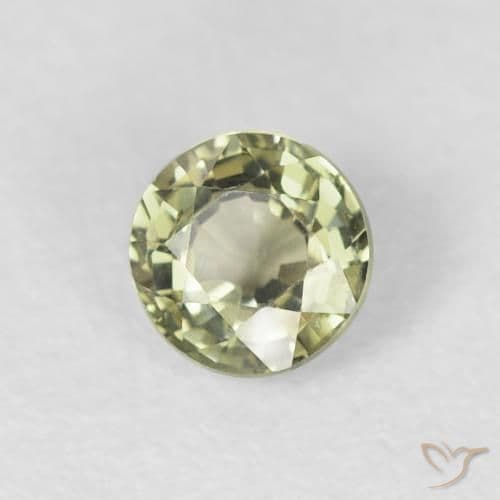0.57ct Natural Medium Green Sapphire, Round Cut, 4.62 mm