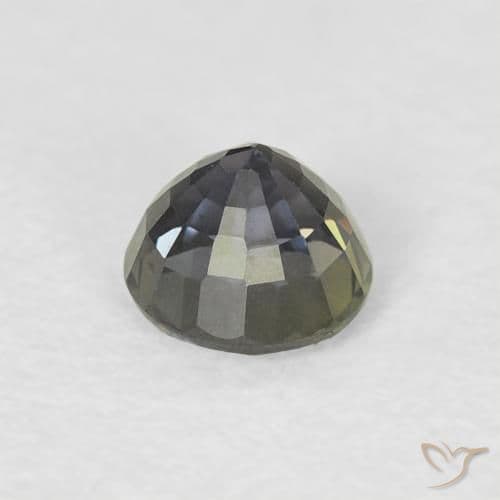 0.59ct Natural Grayish Green Sapphire, Round Cut, 4.53 mm