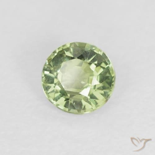 0.41ct Very Light Sage Green Sapphire, Round Cut, 4.31 mm