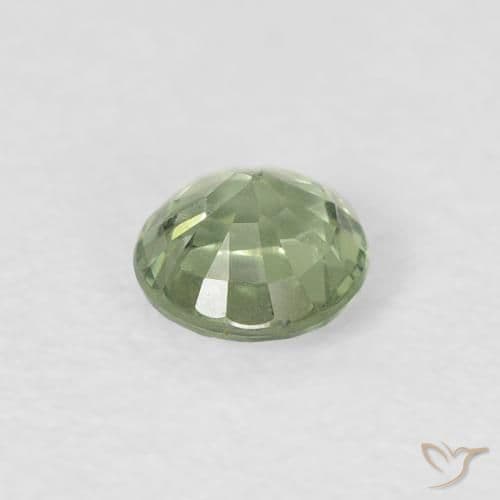 0.41ct Very Light Sage Green Sapphire, Round Cut, 4.31 mm