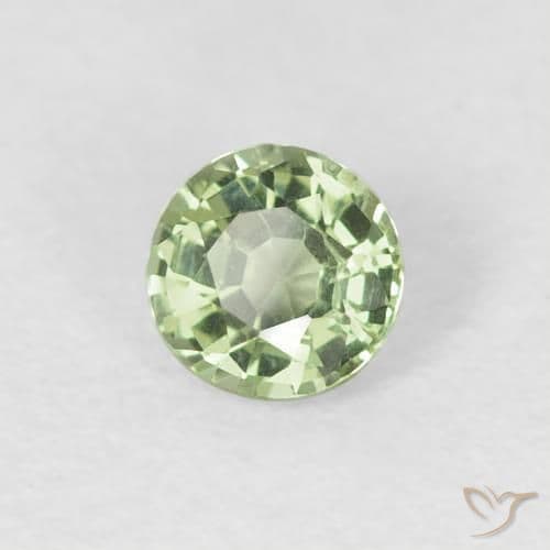 0.42ct Natural Light Sage Green Sapphire, Round Cut, 4.23 mm