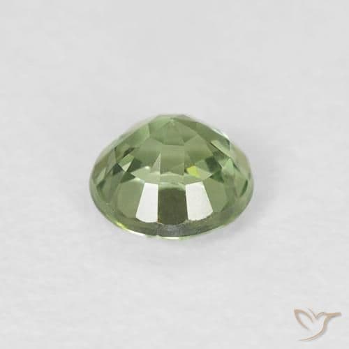 0.42ct Natural Light Sage Green Sapphire, Round Cut, 4.23 mm