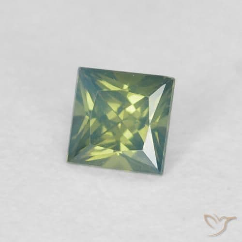 0.30ct Natural Deep Green Sapphire, Square, 3.7x3.7 mm