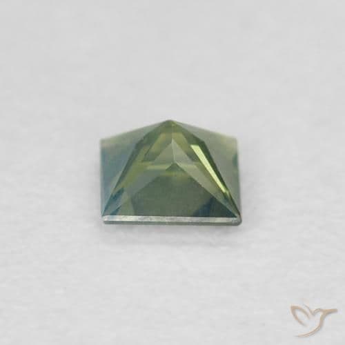 0.30ct Natural Deep Green Sapphire, Square, 3.7x3.7 mm