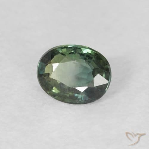 0.35ct Natural Grayish Green Sapphire, Oval Cut, 4.8x3.8 mm