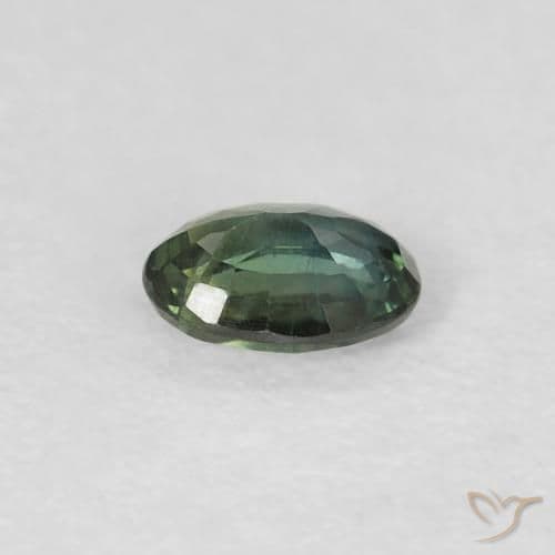 0.35ct Natural Grayish Green Sapphire, Oval Cut, 4.8x3.8 mm