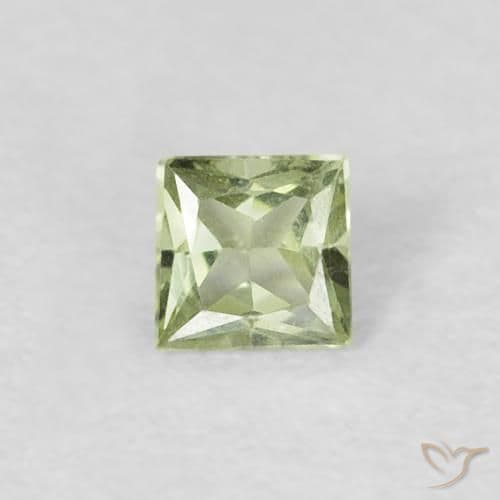 1.55ct Natural Light Green Sapphire, Square, 3x3 mm