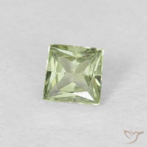 0.17ct Natural Pale Pear Green Sapphire, Square, 3x2.9 mm