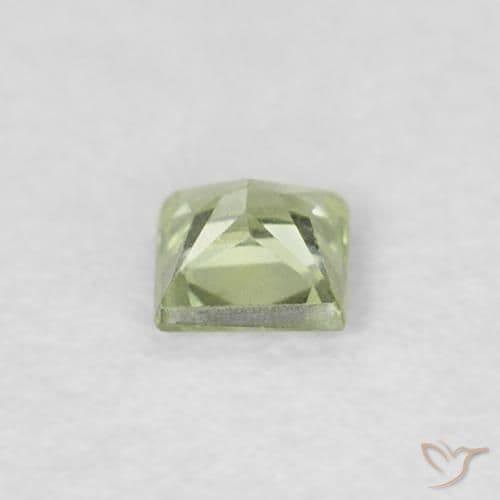 0.17ct Natural Pale Pear Green Sapphire, Square, 3x2.9 mm