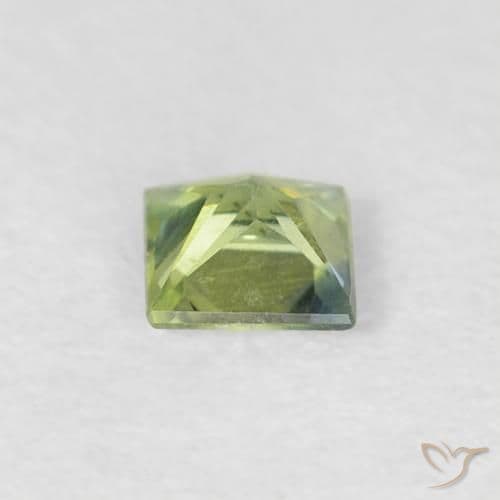 0.23ct Natural Olive Green Sapphire, Square, 3.3x3.3 mm