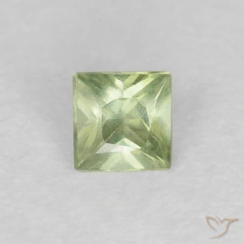 0.19ct Natural Pale Pear Green Sapphire, Square, 3x3 mm