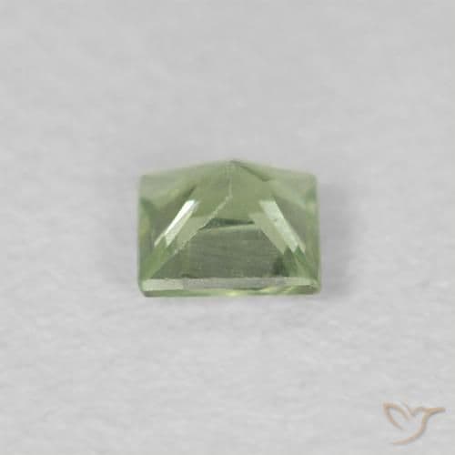 0.19ct Natural Pale Pear Green Sapphire, Square, 3x3 mm