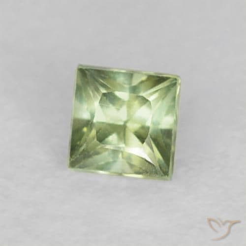 0.21ct Natural Medium Green Sapphire, Square, 3x3 mm