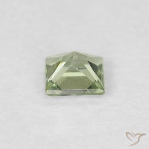 0.18ct Natural Light Green Sapphire, Square, 3x3 mm