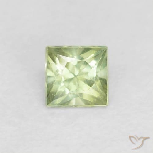 0.22ct Natural Warm Green Sapphire, Square, 3.1x3 mm