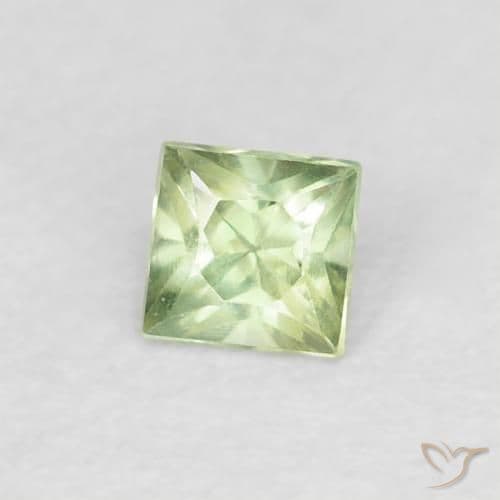 0.22ct Natural Warm Green Sapphire, Square, 3.1x3 mm