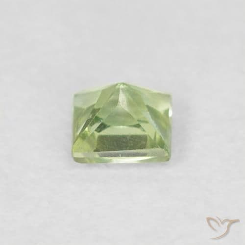 0.22ct Natural Warm Green Sapphire, Square, 3.1x3 mm