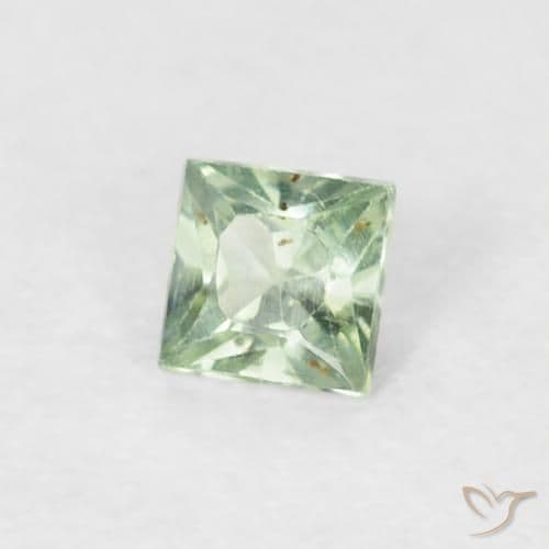 0.19ct Natural Warm Green Sapphire, Square, 3x3 mm