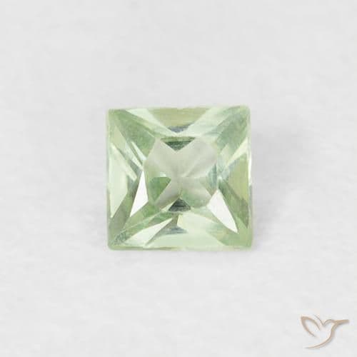 0.19ct Natural Very Light Green Sapphire, Square, 3.1x3.1 mm