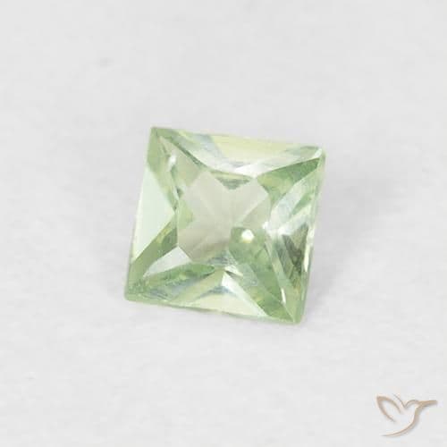 0.19ct Natural Very Light Green Sapphire, Square, 3.1x3.1 mm