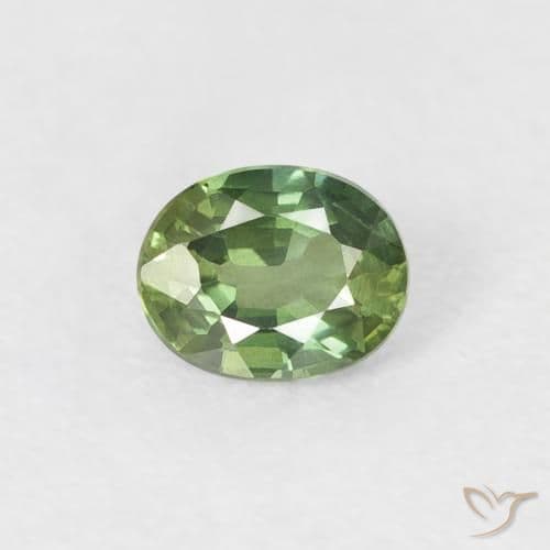 0.40ct Natural Light Green Sapphire, Oval Cut, 4.8x3.8 mm