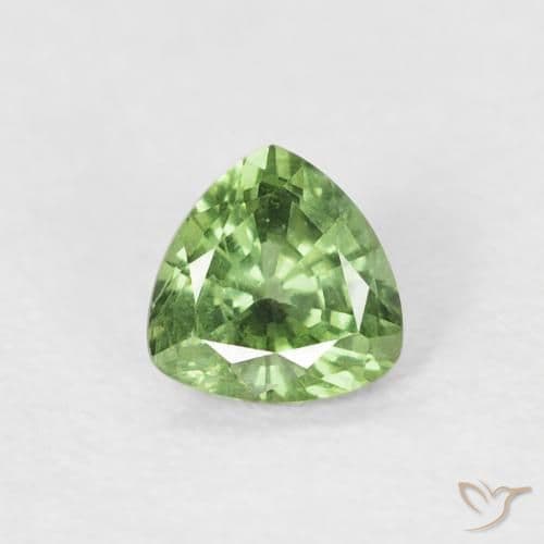 0.41ct Natural Medium Green Sapphire, Trillion, 4.5x4.5 mm