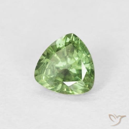 0.41ct Natural Medium Green Sapphire, Trillion, 4.5x4.5 mm