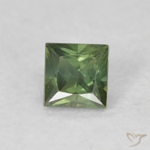 0.33ct Natural Earthy Green Sapphire, Square, 3.5x3.4 mm