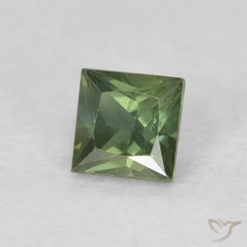 0.33ct Natural Earthy Green Sapphire, Square, 3.5x3.4 mm