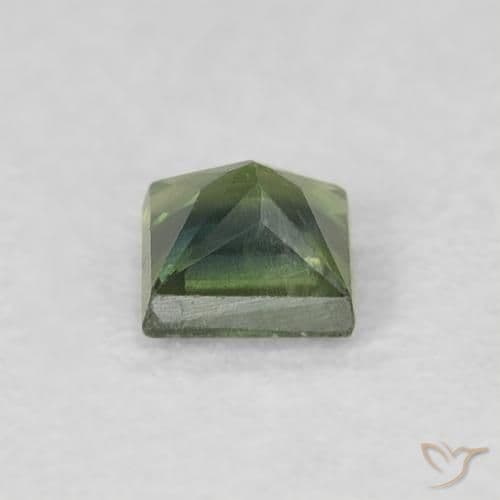 0.33ct Natural Earthy Green Sapphire, Square, 3.5x3.4 mm
