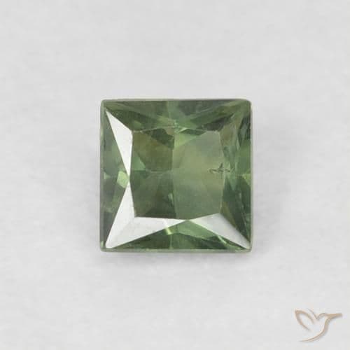 0.40ct Natural Deep Green Sapphire, Square, 3.6x3.6 mm