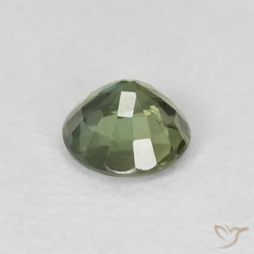 0.54ct Natural Warm Green Sapphire, Round Cut, 4.78 mm