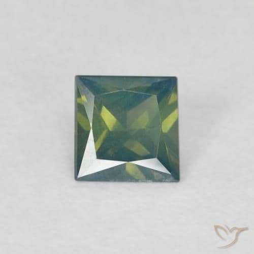 0.32ct Natural Deep Green Sapphire, Square, 3.9x3.9 mm