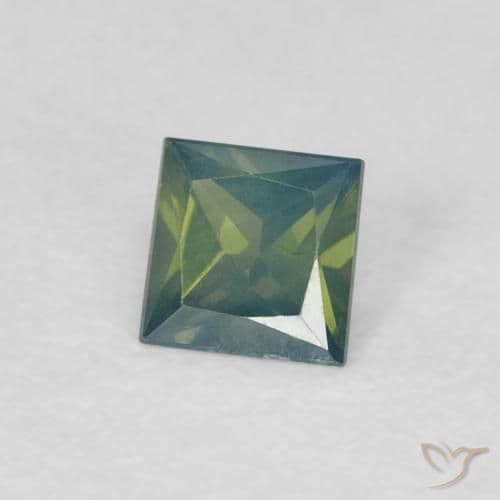 0.32ct Natural Deep Green Sapphire, Square, 3.9x3.9 mm