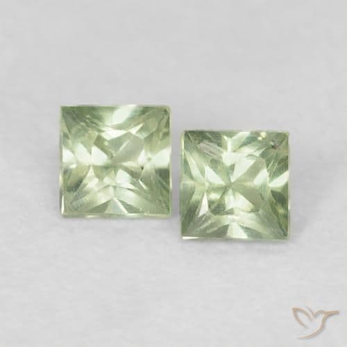 0.40ct Very Light Sage Green Sapphire, Square, 3.1x3.1 mm