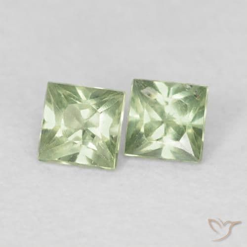 0.40ct Very Light Sage Green Sapphire, Square, 3.1x3.1 mm