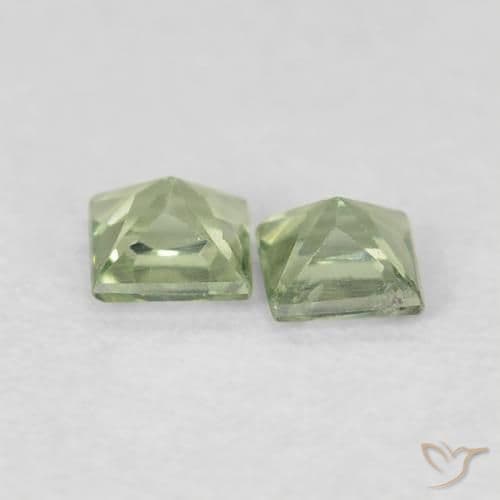 0.40ct Very Light Sage Green Sapphire, Square, 3.1x3.1 mm