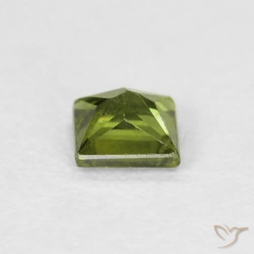 0.36ct Natural Warm Green Sapphire, Square, 3.7x3.7 mm